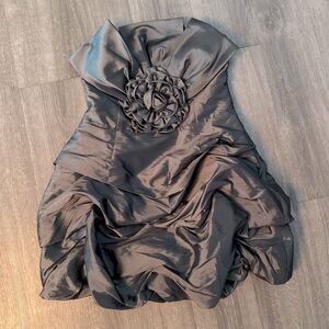Romeo & Juliet Couture Charcoal Strapless Dress